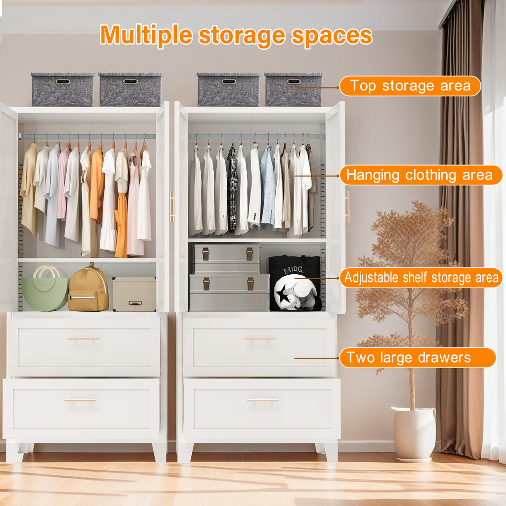 Arch Wardrobe 71 interior layout with labels: top shelf, hanging rod and two drawers