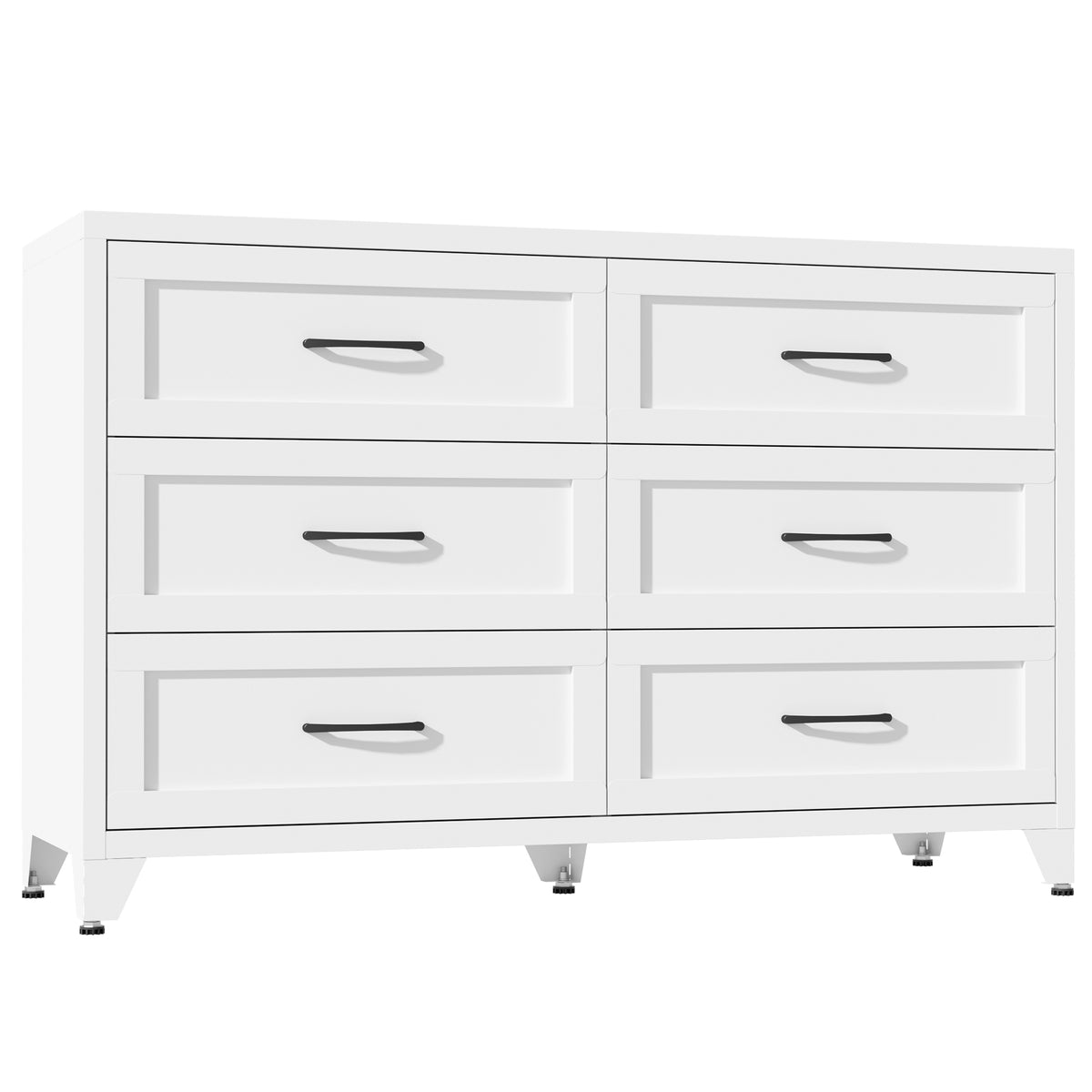 6-Drawer Dresser in Chalk, front view with the drawers closed