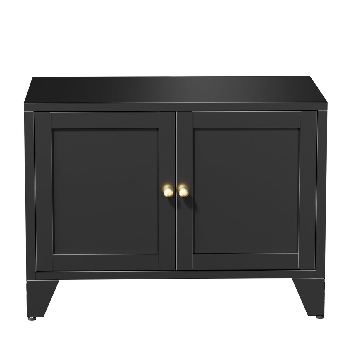 Litter Box Cabinet in Graphite, front view with the doors closed