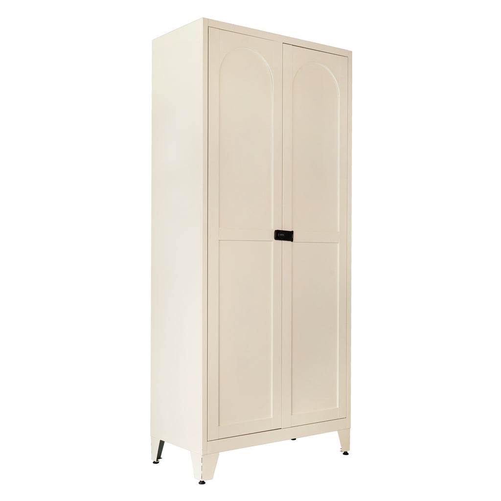 Little Arch 71 cabinet in Oat, angled view with doors closed