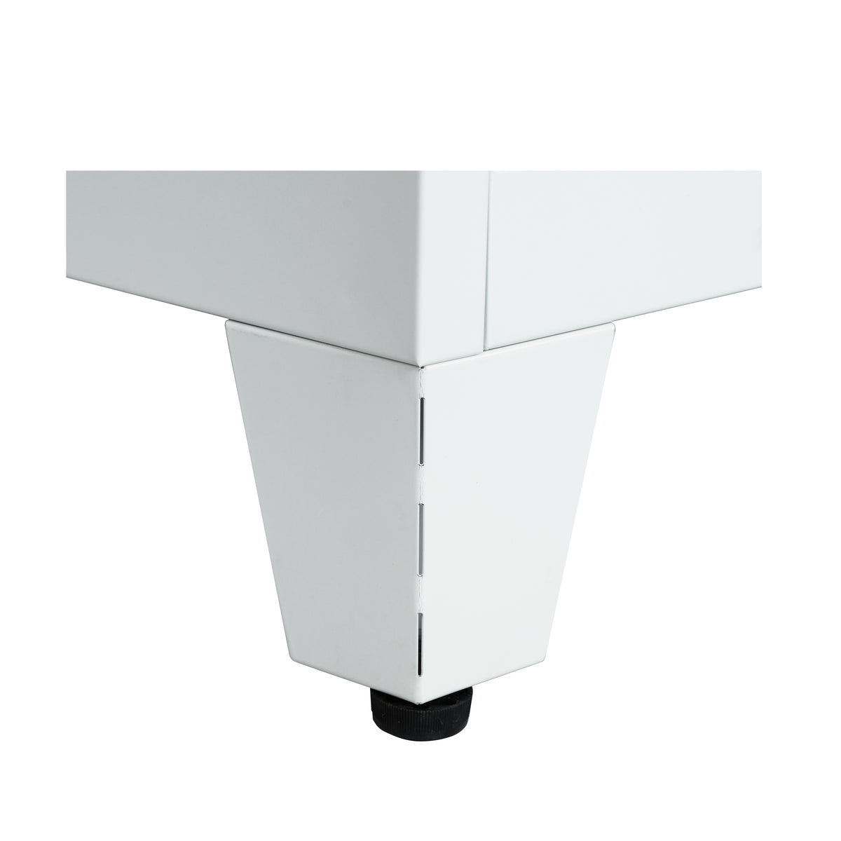 Close-up of a tapered leg with adjustable foot on Arch Wardrobe 71
