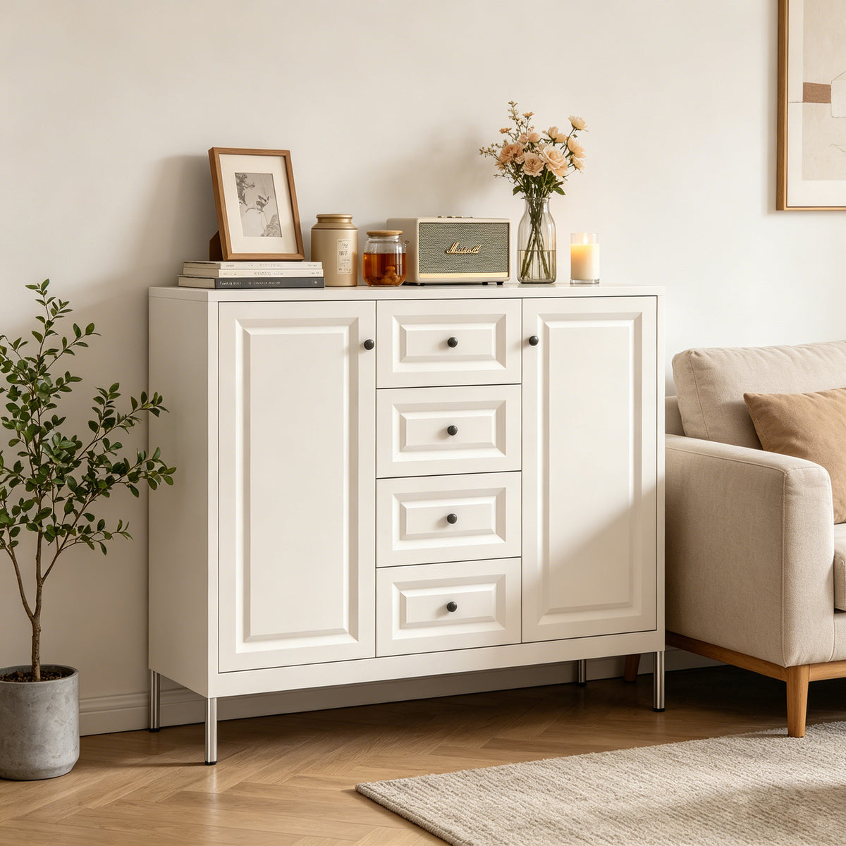 Sideboard 40 in a living room beside an armchair