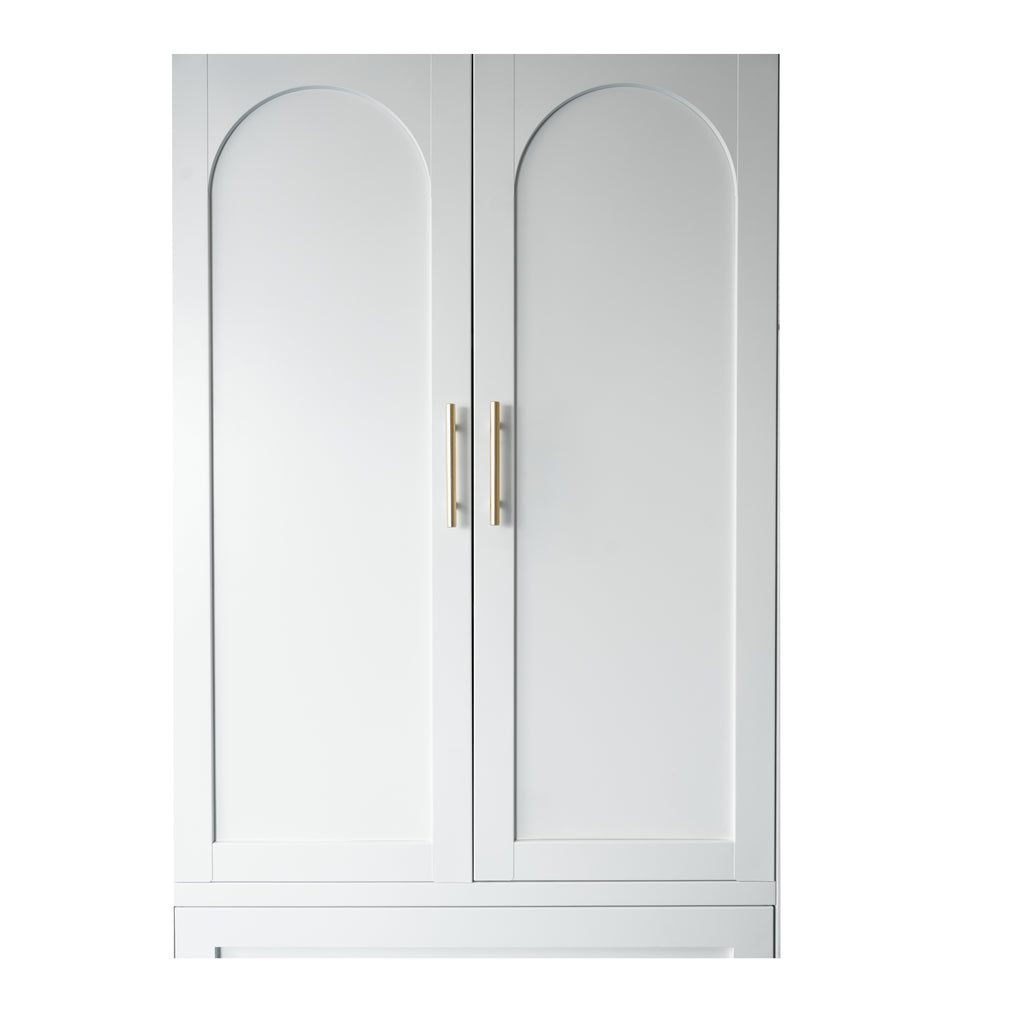 Close-up of the arched doors and gold-tone handles on Arch Wardrobe 71