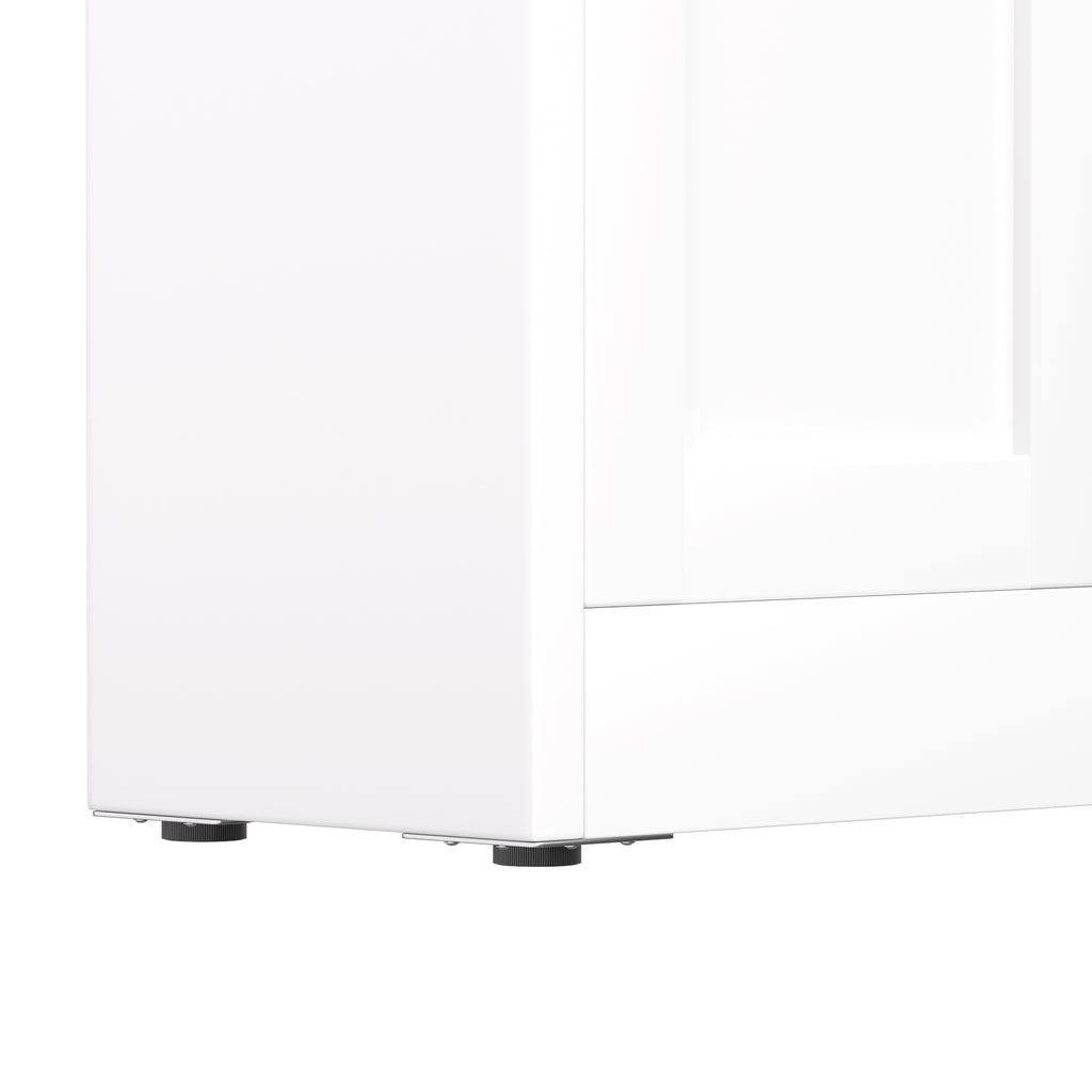 Close-up of the leveling feet on Bookcase 71