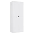 Pantry 72 tall steel pantry cabinet in Chalk (white), front view with doors closed