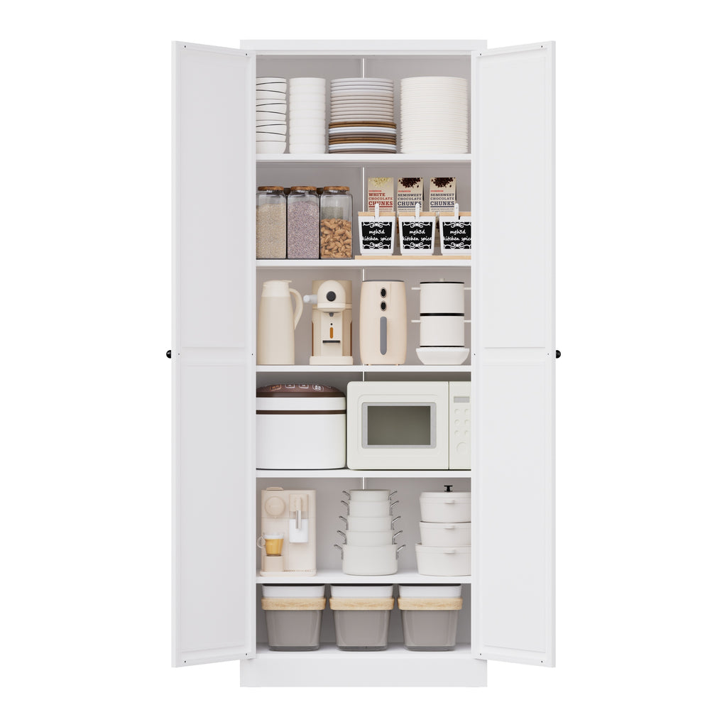 Pantry 72, angled view from the other side with doors open and shelves stocked