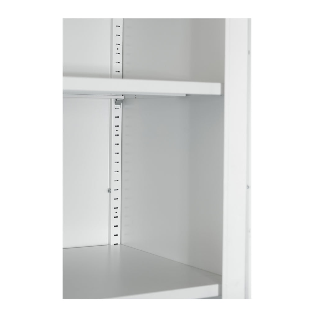 Close-up of the adjustable shelf supports inside Arch Wardrobe 71