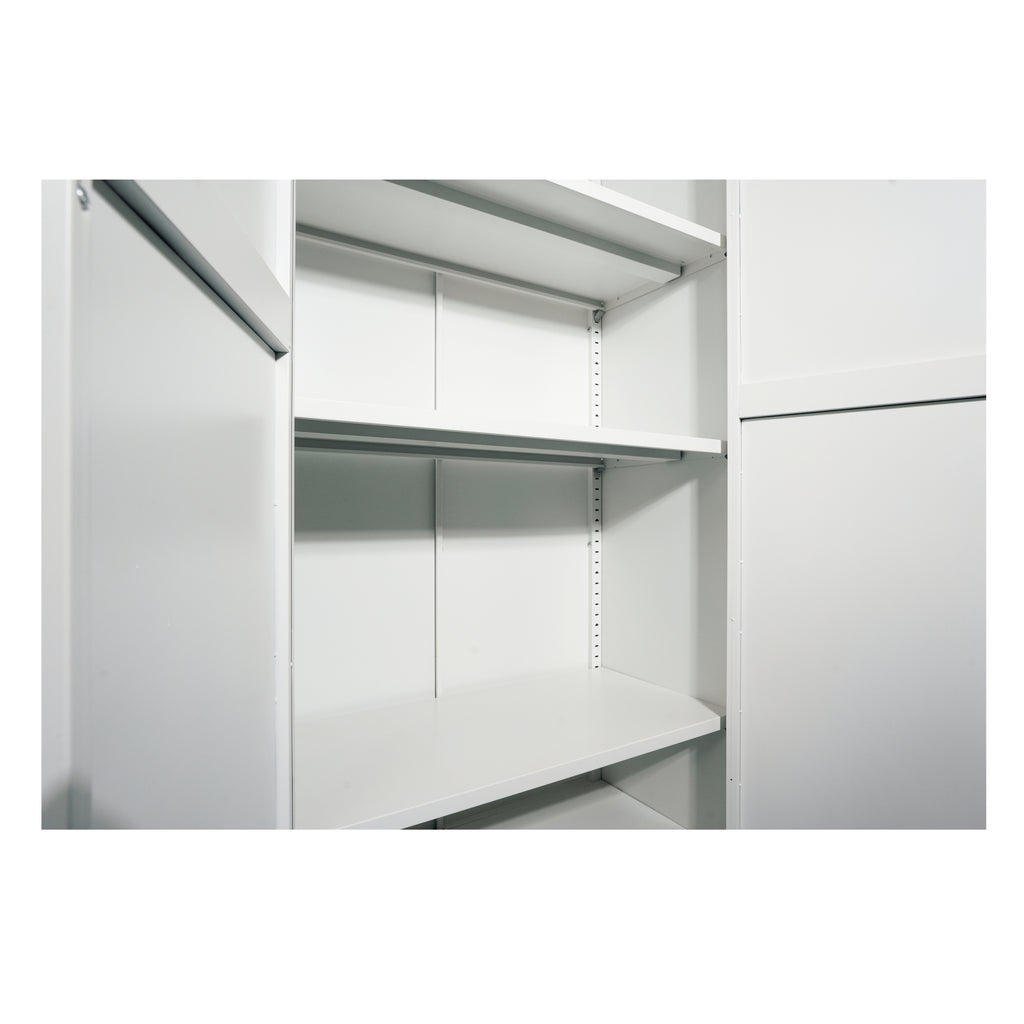 Close-up of an adjustable shelf inside Little Arch 71 in Chalk
