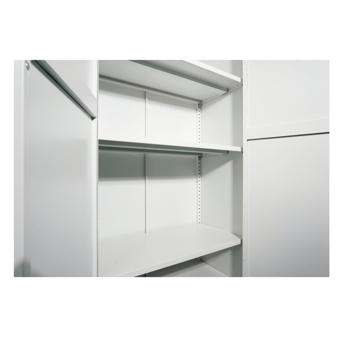 Close-up of an adjustable shelf inside Little Arch 71 in Chalk