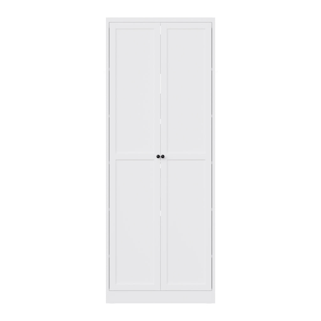 Pantry 72 in Chalk, front view with doors closed