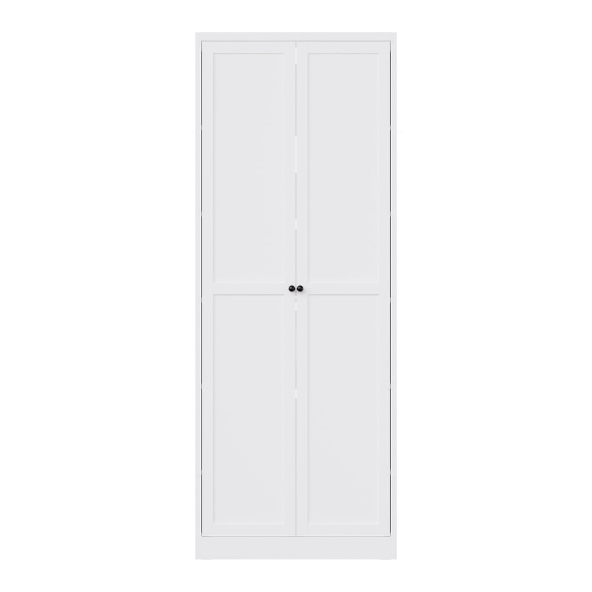 Pantry 72 in Chalk, front view with doors closed