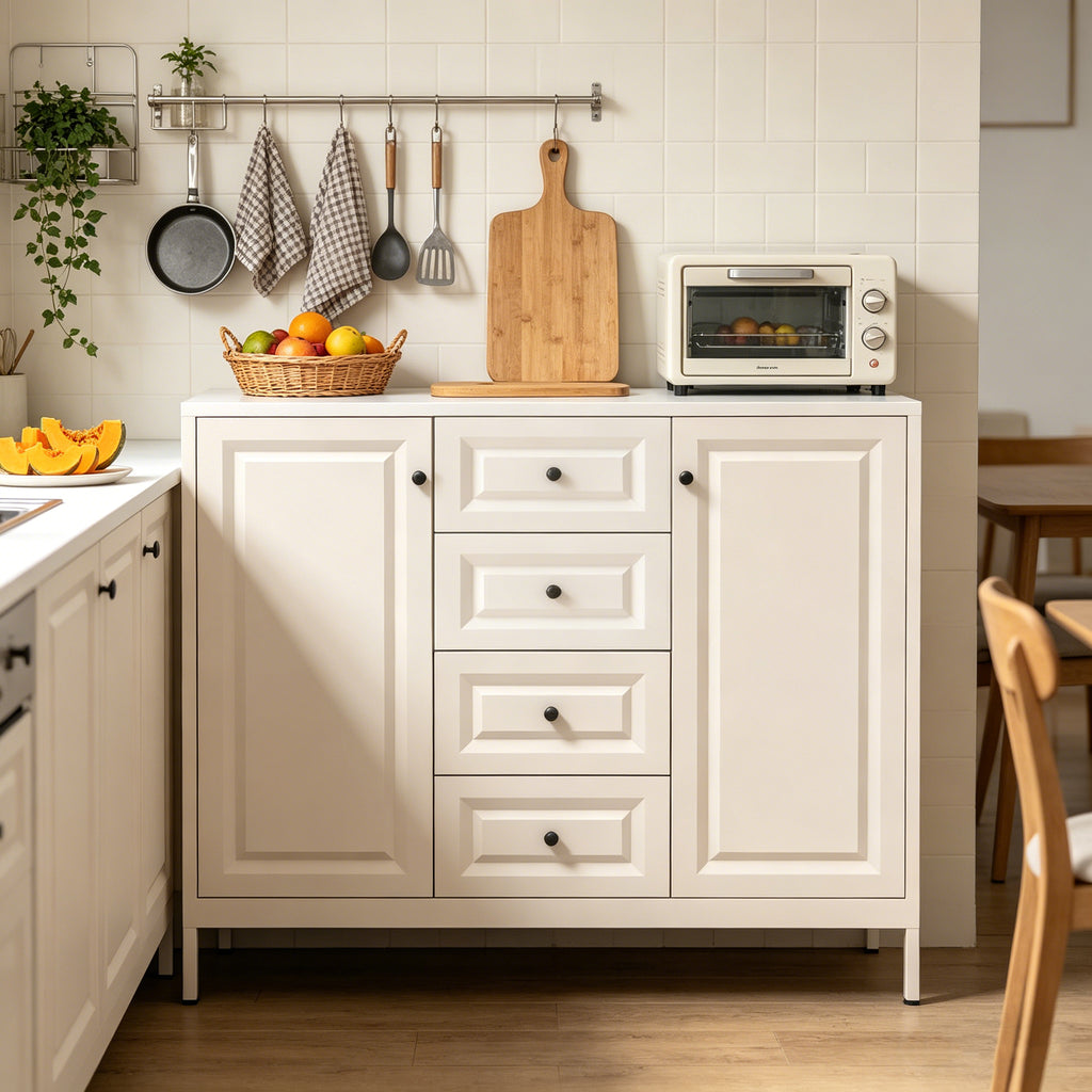 Sideboard 40 in a kitchen under hanging utensils