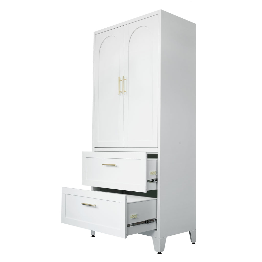 Arch Wardrobe 71 with both drawers pulled out