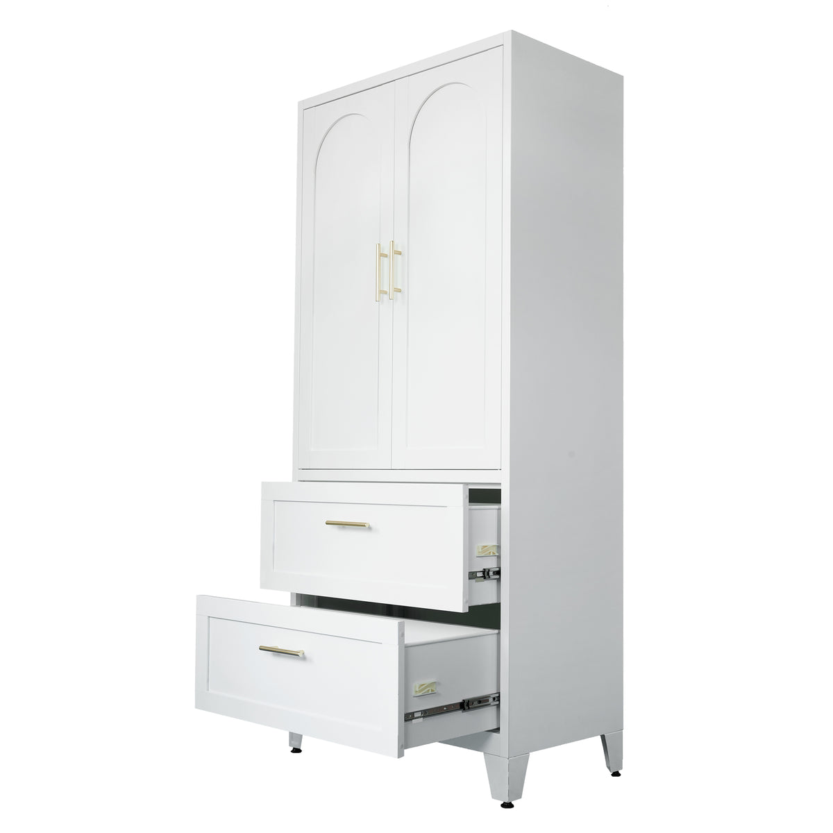 Arch Wardrobe 71 with both drawers pulled out
