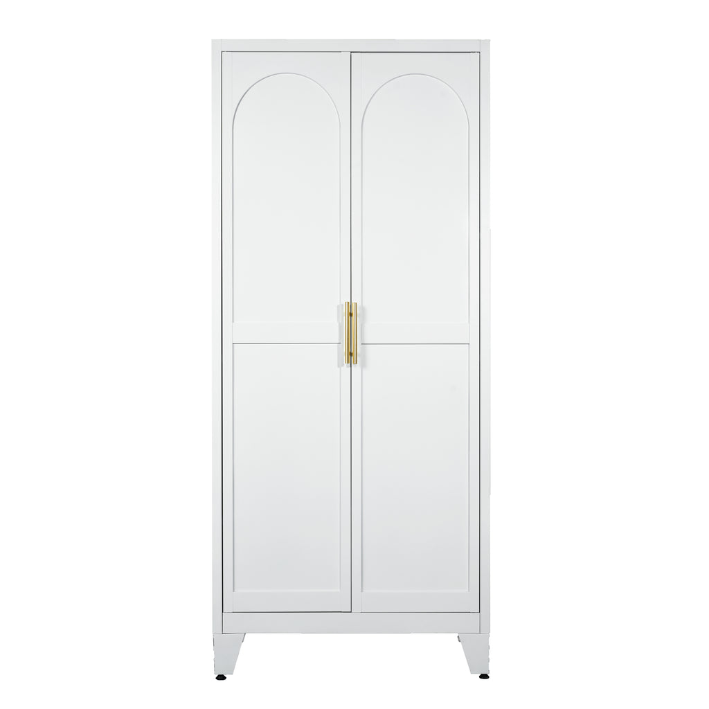 Little Arch 71 cabinet in Chalk, angled view with doors closed