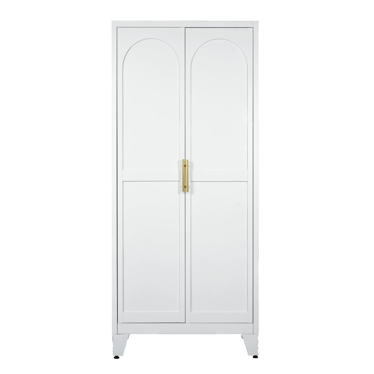 Little Arch 71 cabinet in Chalk, angled view with doors closed