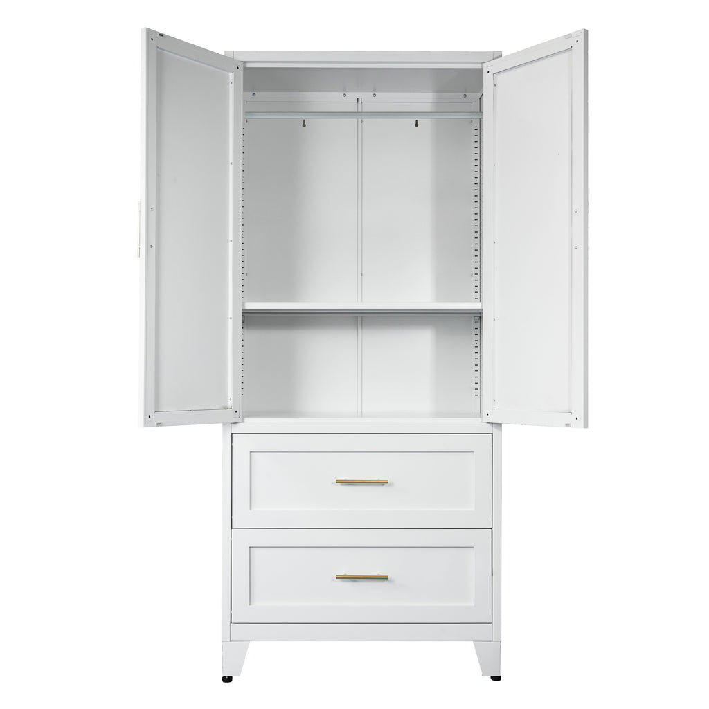 Arch Wardrobe 71 with doors open, showing the empty hanging rod and shelf
