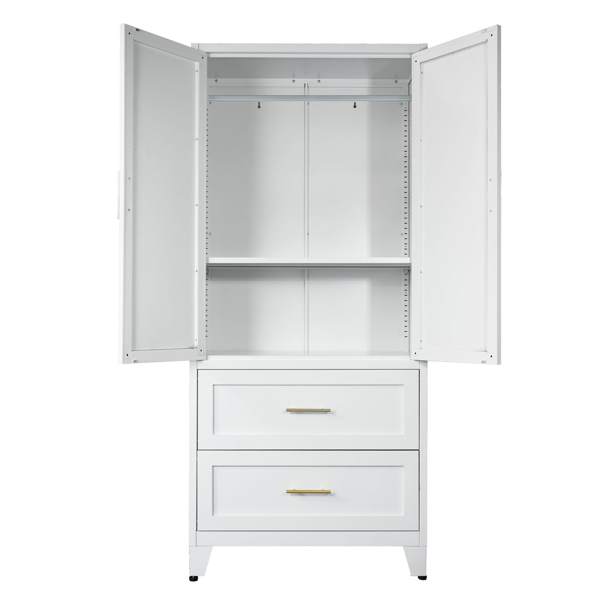 Arch Wardrobe 71 with doors open, showing the empty hanging rod and shelf