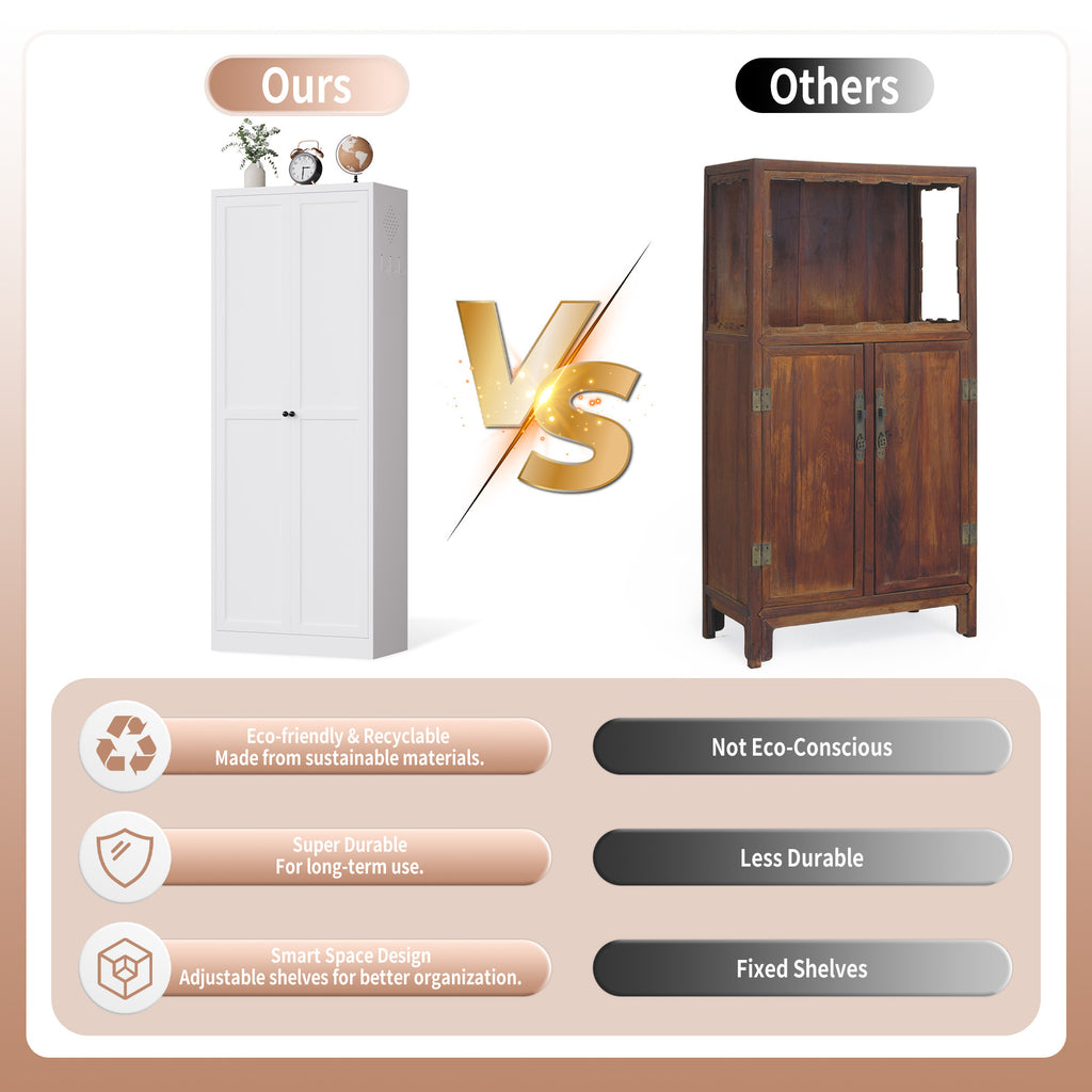 Comparison graphic of Pantry 72 and a wooden cabinet