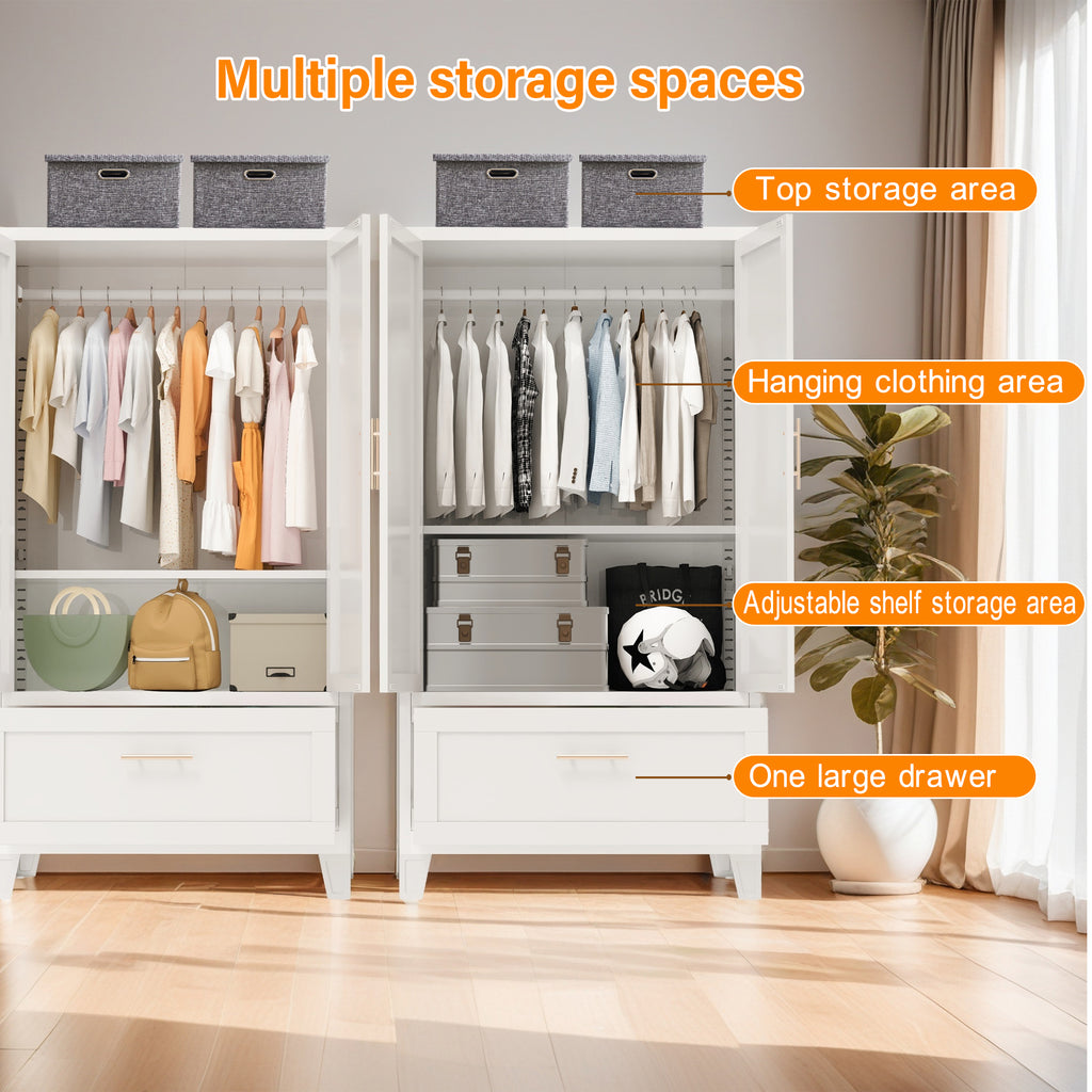 Arch Wardrobe 60 interior layout with labels: top shelf, hanging rod and drawer